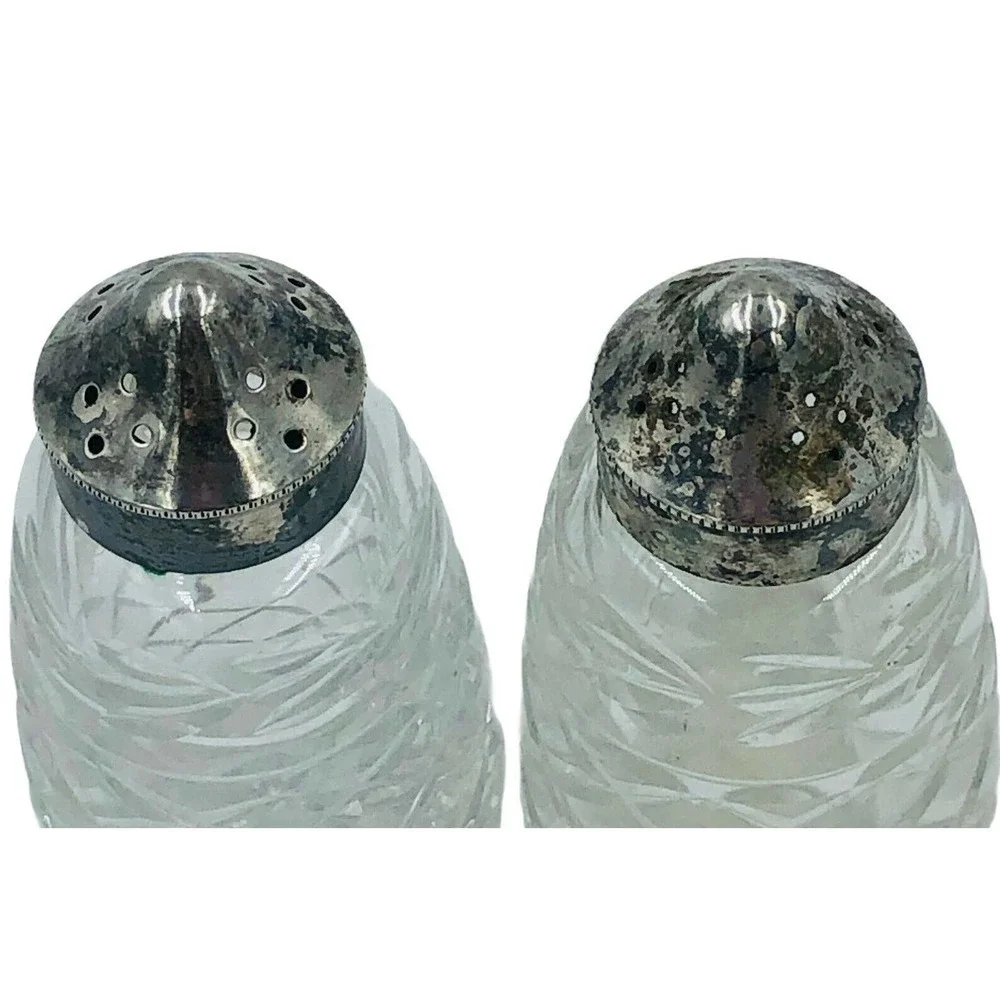 Signed Waterford Crystal Glandore EPNS Plated Salt and Pepper Shakers